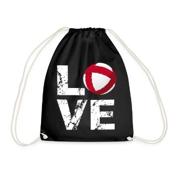 Love Radball, Radballer, Hallenradsport - Turnbeutel - Schwarz - Vorne