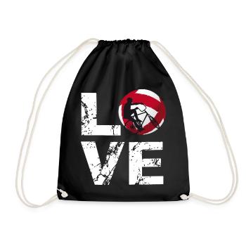 Love Cycling Ball, Cycling Players, Indoor Cycling - Drawstring Bag - black - Front