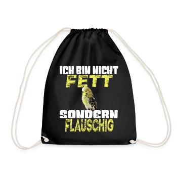 Nicht Fett Sondern Flauschig - Turnbeutel - Schwarz - Vorne