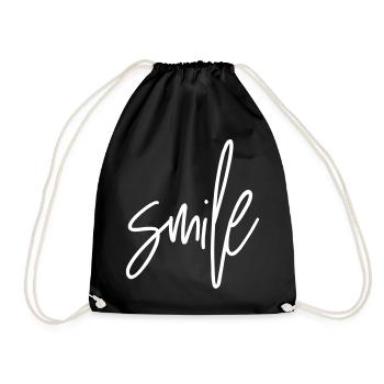 SMILE – Un design de texte positif pour une bonne humeur - Sac de sport léger - noir - Devant