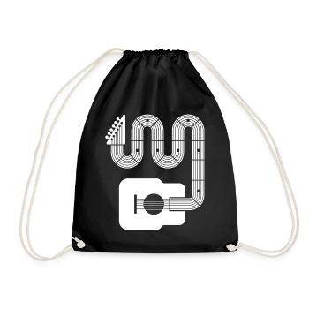 Abstract Acoustic Guitar - Drawstring Bag - black - Front