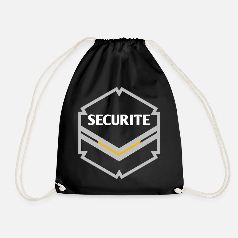 Minimalist Safety Badge in Gold - Drawstring Bag - black