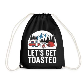 Campfire Camping Scene - Drawstring Bag - black - Front