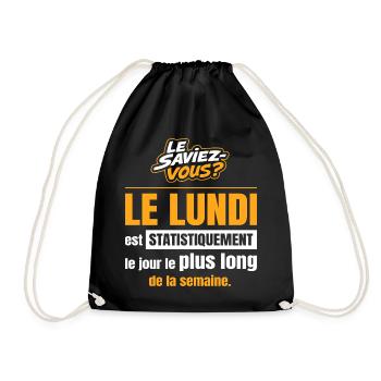Le lundi est statistiquement le jour le plus long - Sac de sport léger - noir - Devant