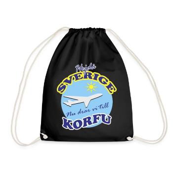 Voyage à Corfou avec des motifs d’avion - Sac de sport léger - noir - Devant