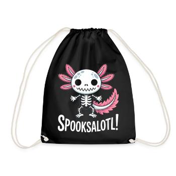Spooksalot Skeleton Dragon - Drawstring Bag - black - Front