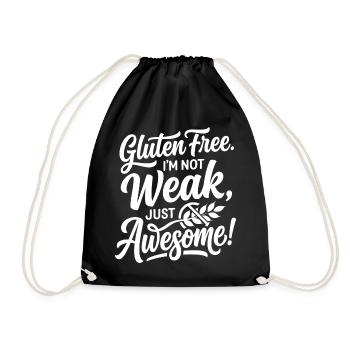 Gluten Free Weak Awesome Humor - Drawstring Bag - black - Front