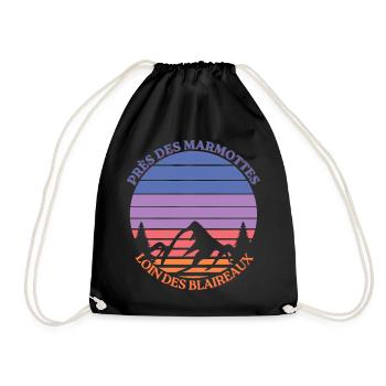 Marmottes au Coucher Montagne - Sac de sport léger - noir - Devant