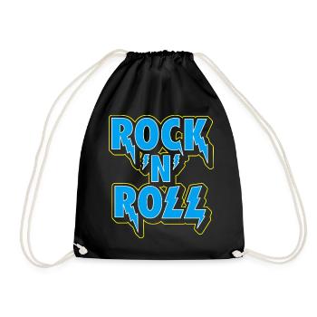 Rock 'n' Roll typografisches 3D-Logo - Turnbeutel - Schwarz - Vorne