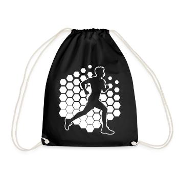 Geschenkidee für einen Running mit Running - Turnbeutel - Schwarz - Vorne