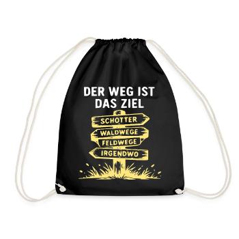 Der Weg ist das Ziel Naturpfad Wegweiser - Turnbeutel - Schwarz - Vorne