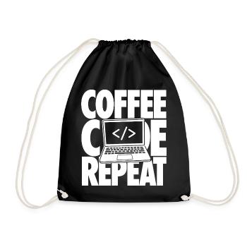 Programmeur de répétition de code Coffee - Sac de sport léger - noir - Devant