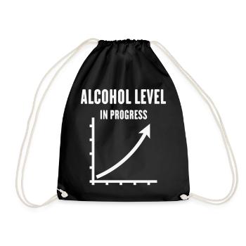 Alcohol Level In Progress (Drinking Team / White) - Turnbeutel - Schwarz - Vorne