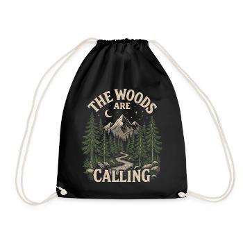 Outdoor Adventure - The Woods are Calling - Drawstring Bag - black - Front