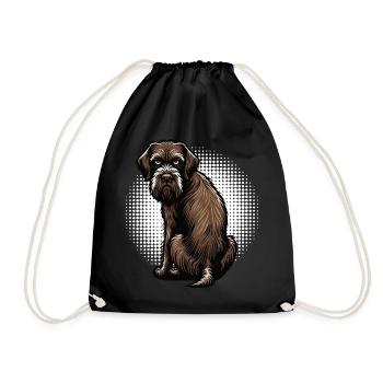 German Wirehaired German Wirehaired Owner - Drawstring Bag - black - Front