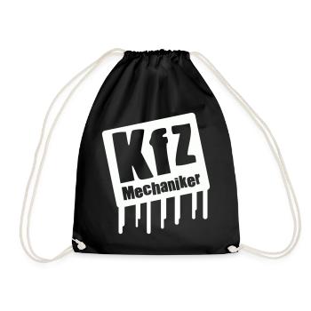 KIZ Mechaniker Logo - Turnbeutel - Schwarz - Vorne