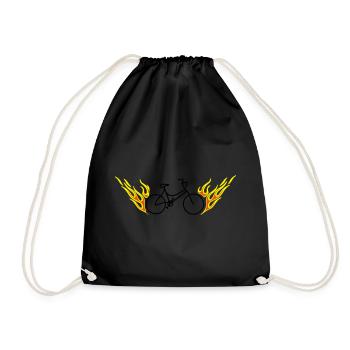 Fahrrad Mit Flammen - Drawstring Bag - black - Front