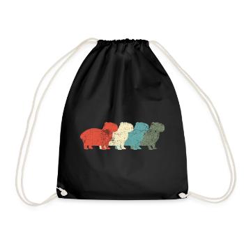 Capybara Rétro Vintage - Sac de sport léger - noir - Devant