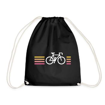 White Sport Bike - Drawstring Bag - black - Front