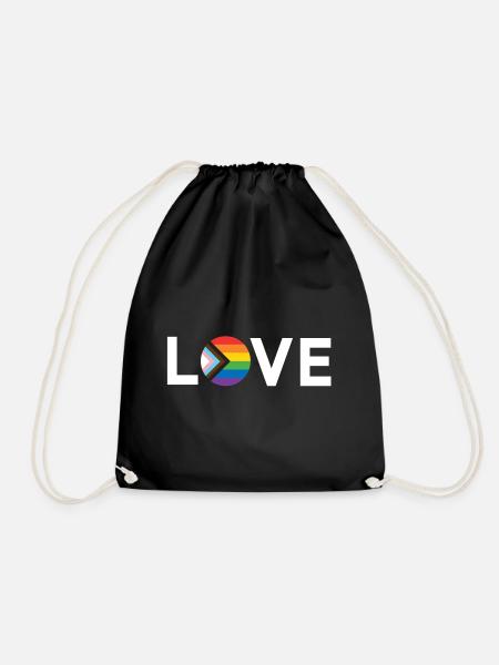 LGBT Pride Month - Liebe ist Liebe - LGBTQIA+ Flagge - Turnbeutel - Schwarz