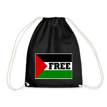 Free palestine - Drawstring Bag - black - Front