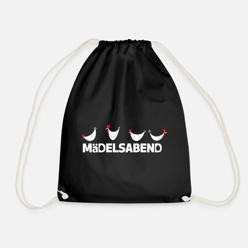 Ladies Night - Bachelor Party - Girls' Night - Chickens - Drawstring Bag - black