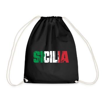 Sicile, Italie, île de Sicile - Sac de sport léger - noir - Devant