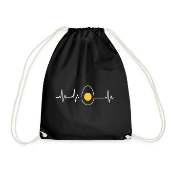 Chicken Fans - Rooster - Rooster - Chick - Egg Yolk - Drawstring Bag - black - Front