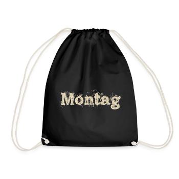 Montag - Turnbeutel - Schwarz - Vorne