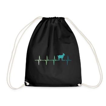 chevre battement de coeur chèvres goat - Sac de sport léger - noir - Devant