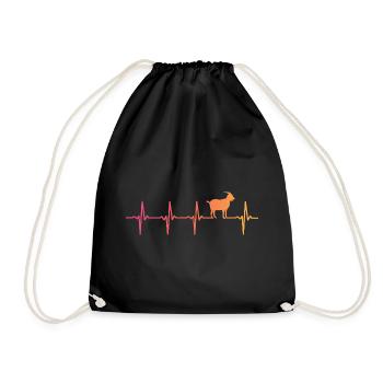 Goat Sunset Heartbeat Goats Goat - Drawstring Bag - black - Front
