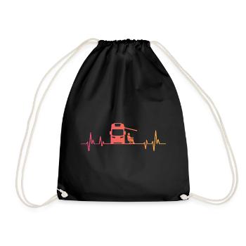 Sunset Camper Heartbeat Camper - Drawstring Bag - black - Front
