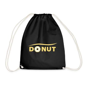 DONUT Schriftzug | donut claim - Turnbeutel - Schwarz - Vorne