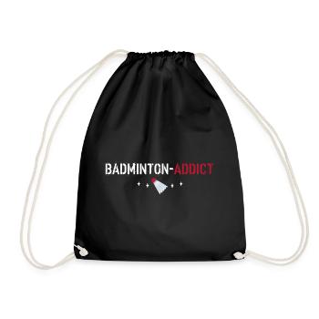 Badminton-Süchtige - Turnbeutel - Schwarz - Vorne