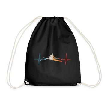 Rowing Heartbeat Boat Rower - Drawstring Bag - black - Front