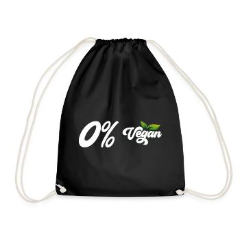 0% Vegan - Turnbeutel - Schwarz - Vorne