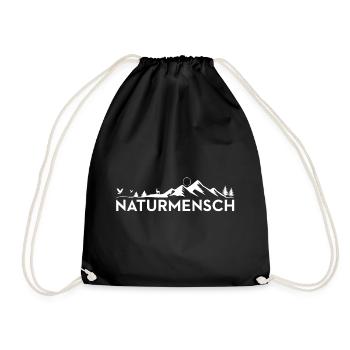 Nature Man Outdoor Camping Motif - Drawstring Bag - black - Front
