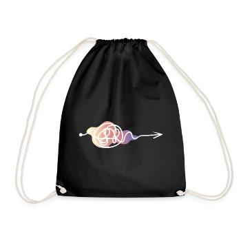 Pastel Lines Arrow Design - Drawstring Bag - black - Front