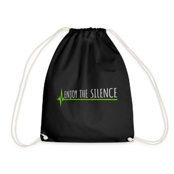 Enjoy The Silence Spruch Ruhe Stille Introvertiert - Turnbeutel - Schwarz - Vorne