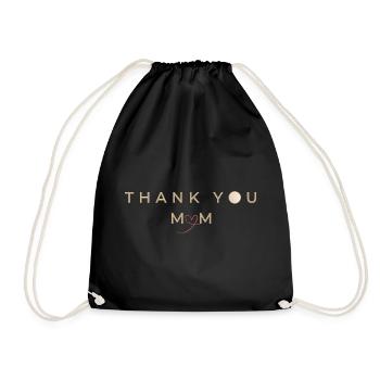 Merci maman, cœur en or - merci maman - Sac de sport léger - noir - Devant
