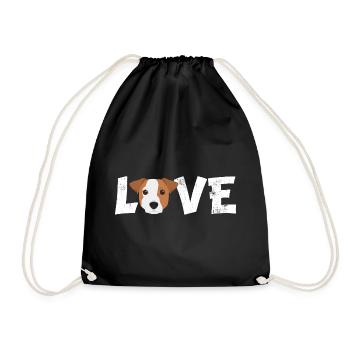 Jack Russell Love Dog Maman Papa Propriétaire Cadeau mignon - Sac de sport léger - noir - Devant