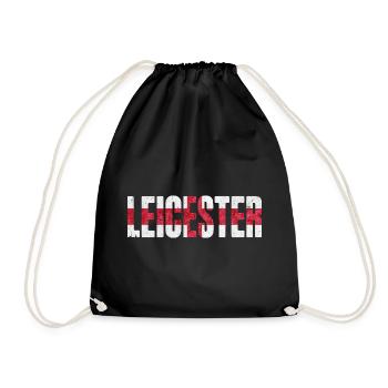 Leicester England - Drawstring Bag - black - Front