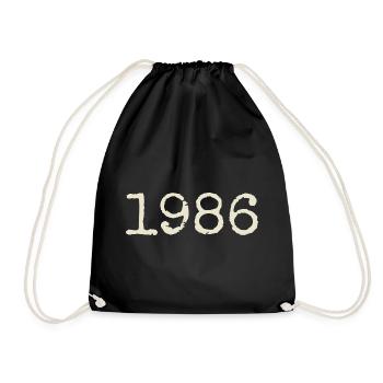 1986 Birthday Gift - Awesome since 1986 - Drawstring Bag - black - Front