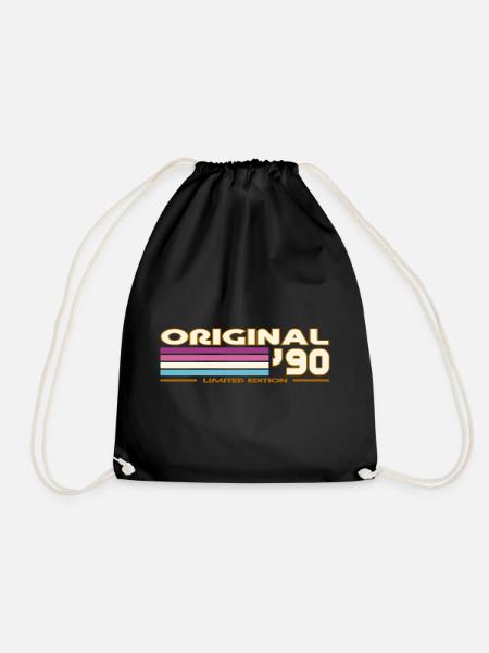 Originale 90er Retro-Streifen - Turnbeutel - Schwarz