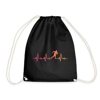 Rugby Sunset Heartbeat Rugbyspieler - Turnbeutel - Schwarz - Vorne