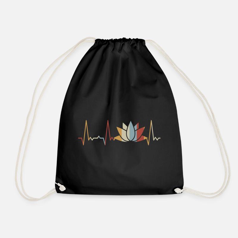 Herzschlag Lotus - Turnbeutel - Schwarz