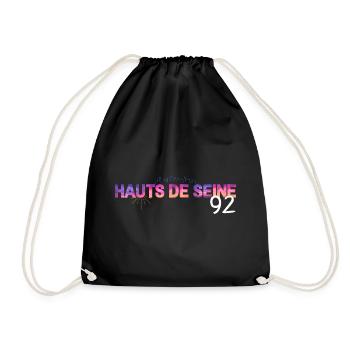 Hauts Seine Skyline Gradient 92 - Drawstring Bag - black - Front