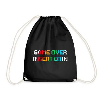 Game Over Insert Coin (dark) - Drawstring Bag - black - Front