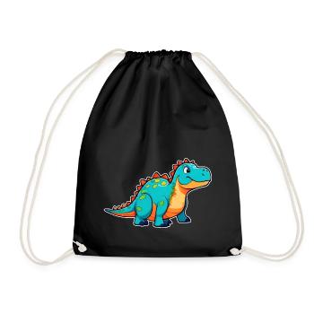 Niedlicher Comic Dinosaurier - Turnbeutel - Schwarz - Vorne