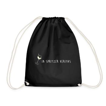 in spritzer veritas winzer wein lustig spruch vino - Turnbeutel - Schwarz - Vorne